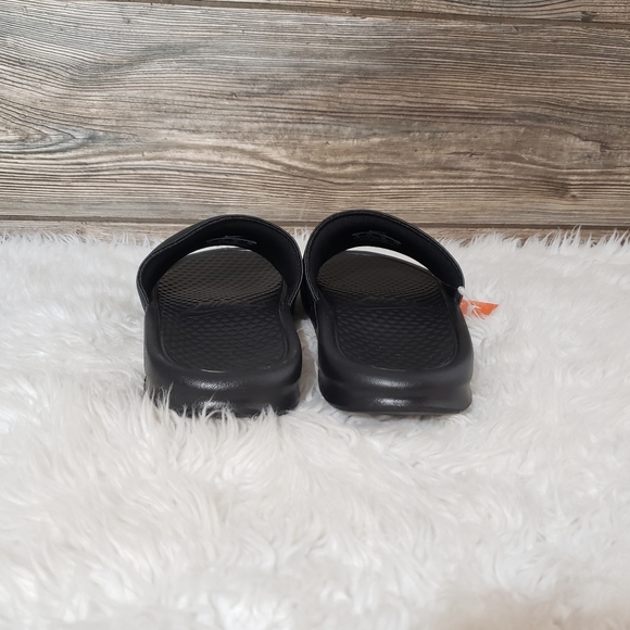 New Nike Benassi JDI Black Rose Gold Slide Sandals - Picture 4 of 7